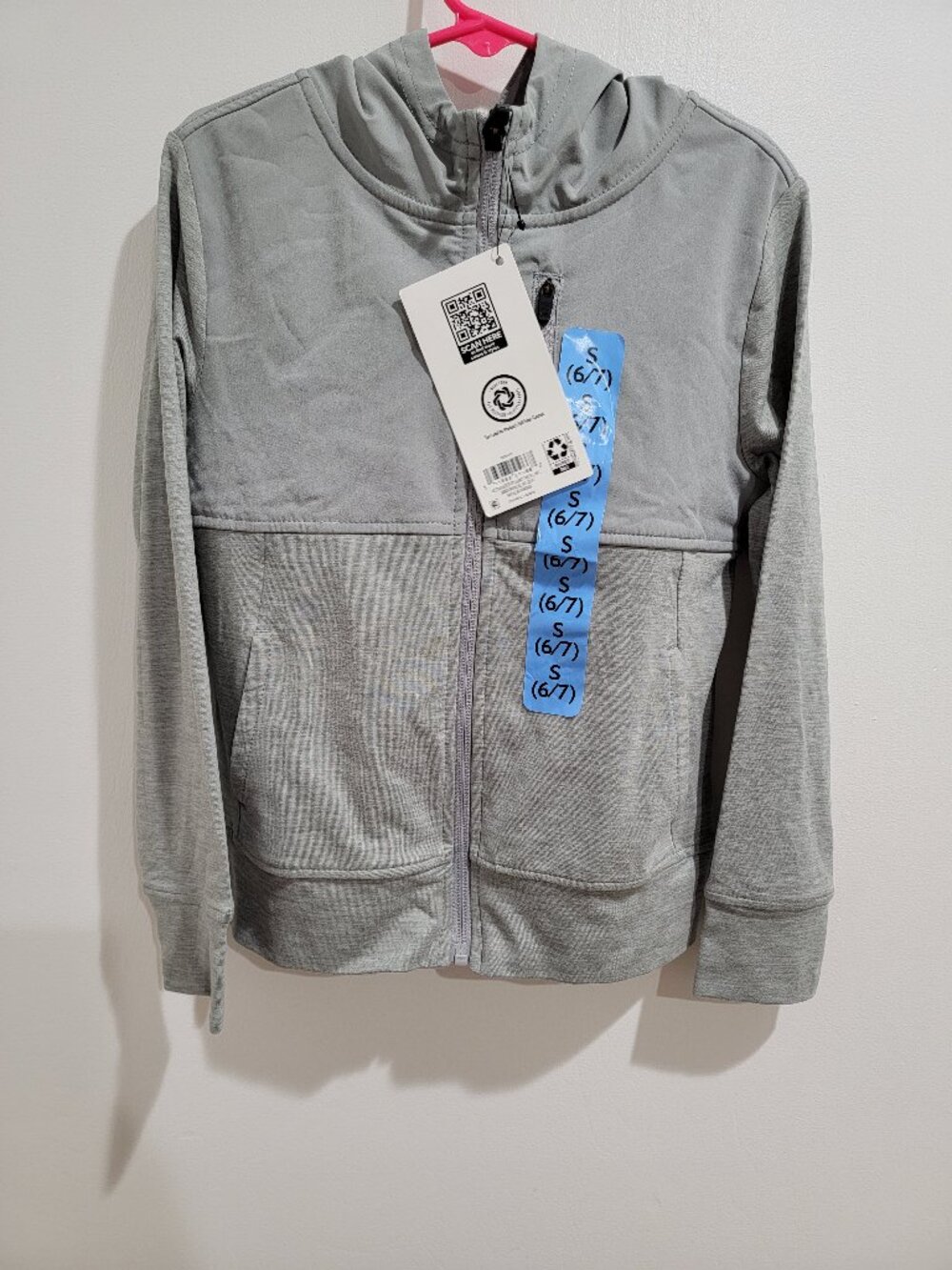 Member's Mark Boys Lightweight UPF 30 Full Zip Mixed Media Pocketed Hoodie